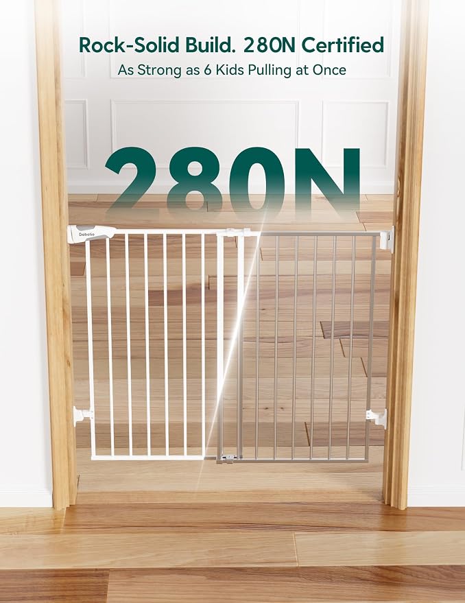 Babelio Baby Gate for Stairs, Kitchen & Doorways, No Bottom Bar| Easy - Image 4