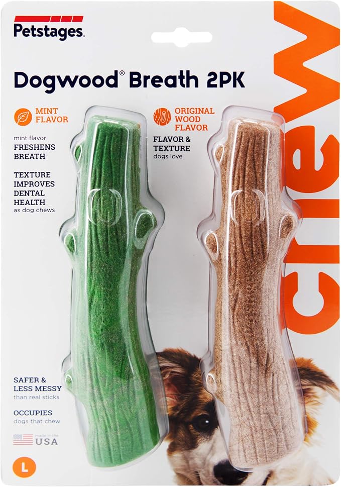 Pupstages by Petstages Dogwood Breath Dog Chew Toy – Real-Wood Blend, Moderate - Image 2