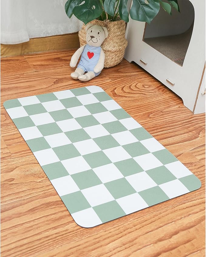 Ralxion Checkered Dog Feeding Mat, Absorbent Mats - Image 2