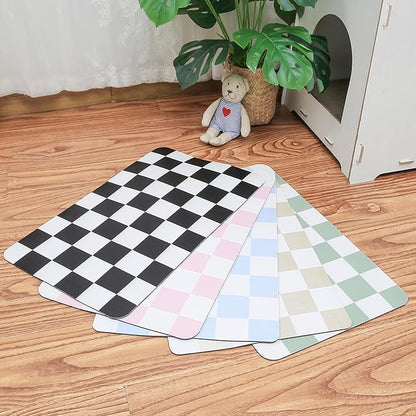 Ralxion Checkered Dog Feeding Mat, Absorbent Mats by Ralxion