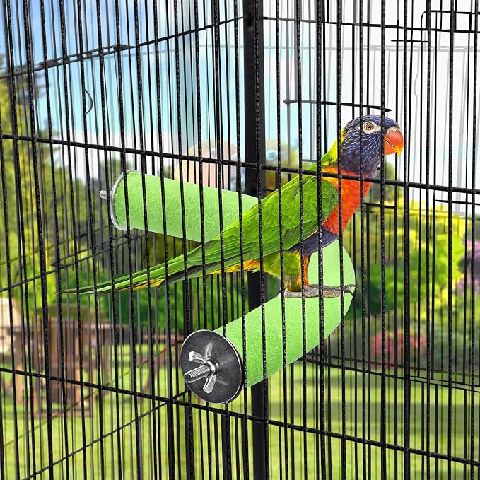 U Shape Parrot Perch Stand Toy Bird Platform Sand Paw Grinding Clean Stick - Image 3