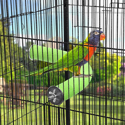 U Shape Parrot Perch Stand Toy Bird Platform Sand Paw Grinding Clean Stick - Image 3