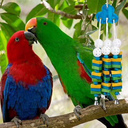3 Pcs Extra Large Bird Parrot Toy Multicolored Natural Wooden Parrot Cage - Image 5