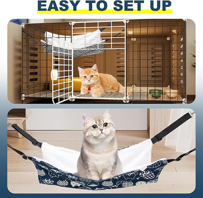 2 Pieces Cat Hammock for Cage Hanging Reversible, Soft Pet Cage Hammock - Image 7