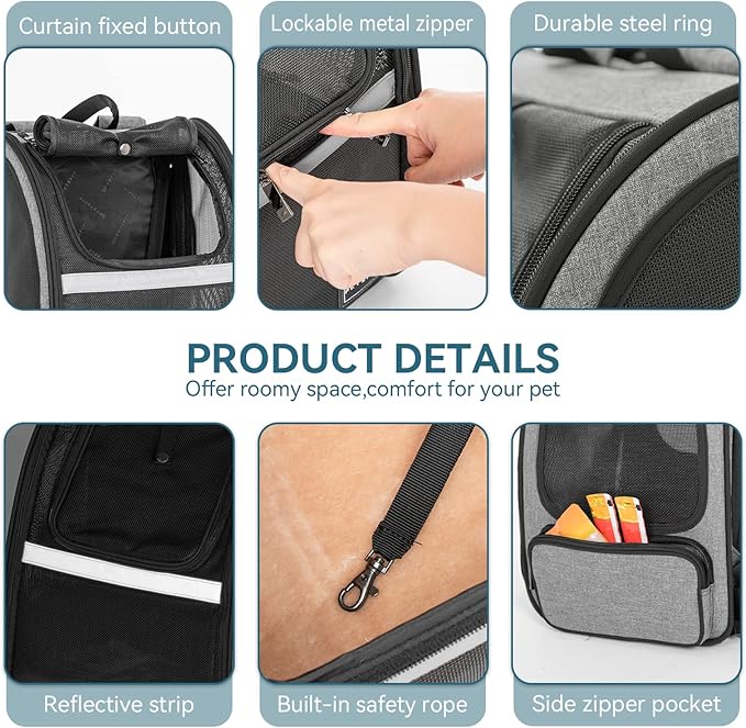 Petsfit Dog Backpack Carrier, Cat Backpacks Expandable - Image 4