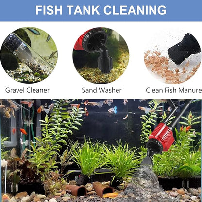 Aquarium Gravel Cleaner Siphon Kit, 6 in 1 Automatic Fish Tank Cleaning Tools - Image 4