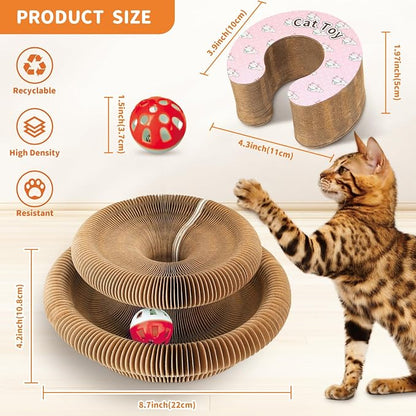 Collapsible Cats Cardboard Scratcher, Interactive Cat Toys - Image 2