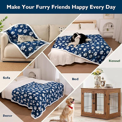 Waterproof Blanket for Dog Puppy Cat, Cute 3D Textured Paw Dog Blanket for Bed - Image 4