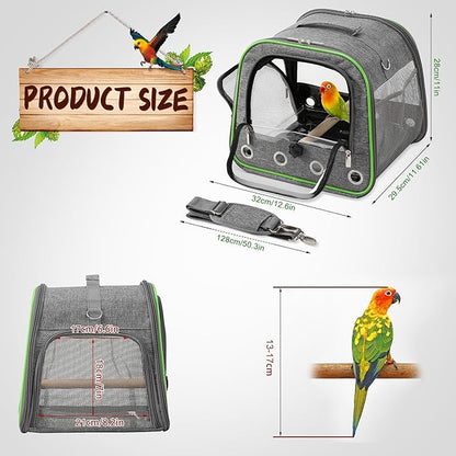 Suertree Upgraded Small Bird Carrier, Lightweight and Portable Travel Bird Cage - Image 6