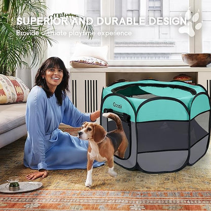 Pet Cat Playpen for Indoor Cats Enclosed, Puppy Dog Play Pen for Outdoor Travel - Image 2