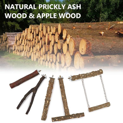 Hypeety Natural Wood Bird Perch - Image 4