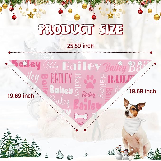 Personalized Dog Bandanas Custom Neckwear Name Button Anti-loosening Dog Scarf - Image 7