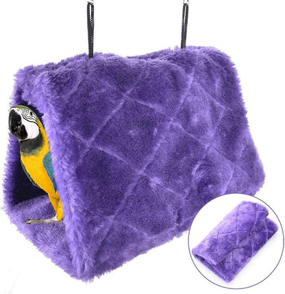 MOACC Winter Warm Bird Nest House Shed Hut Hanging Hammock Finch Cage Plush - Image 3