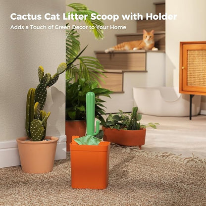 Cactus Cat Litter Scooper with Holder - Image 2