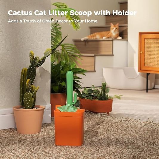 Cactus Cat Litter Scooper with Holder - Image 2
