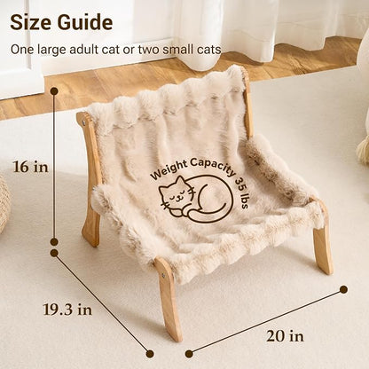 Solid Wood Cat Couch Bed for Indoor Cats, Modern Cat Sofa - Image 6