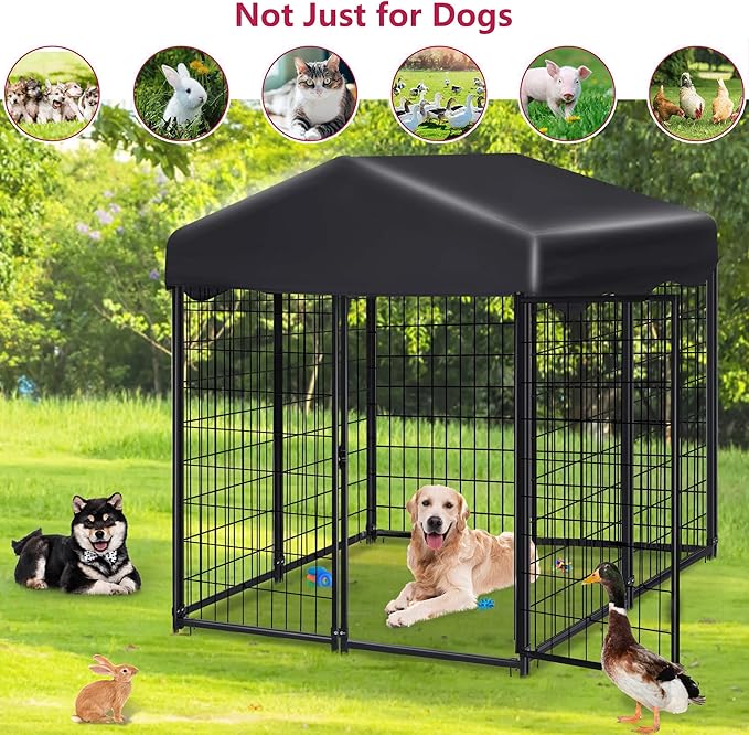 Dog Kennel Outdoor, 4.5' x 4' x 4' Outside Dog Kennel - Image 8