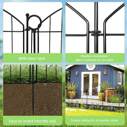 Decorative Garden Fence 24in x20ft, 10 Pack No Dig Fence Animal Barrier - Image 8