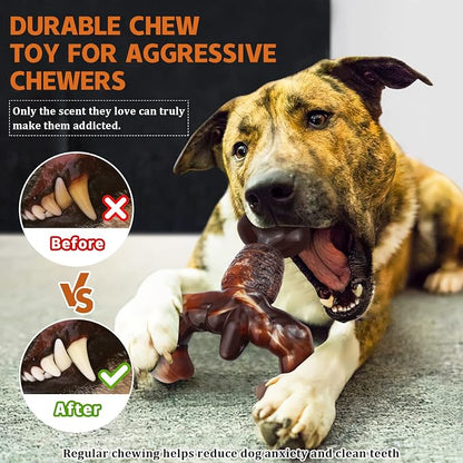 Dog Chew Toys for Aggressive Chewers Almost Indestructible Dog Toys, Bacon - Image 3