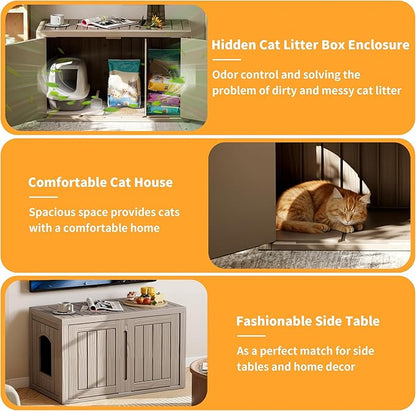 Cat Litter Box Enclosure, Indoor Outdoor Cat House - Image 3