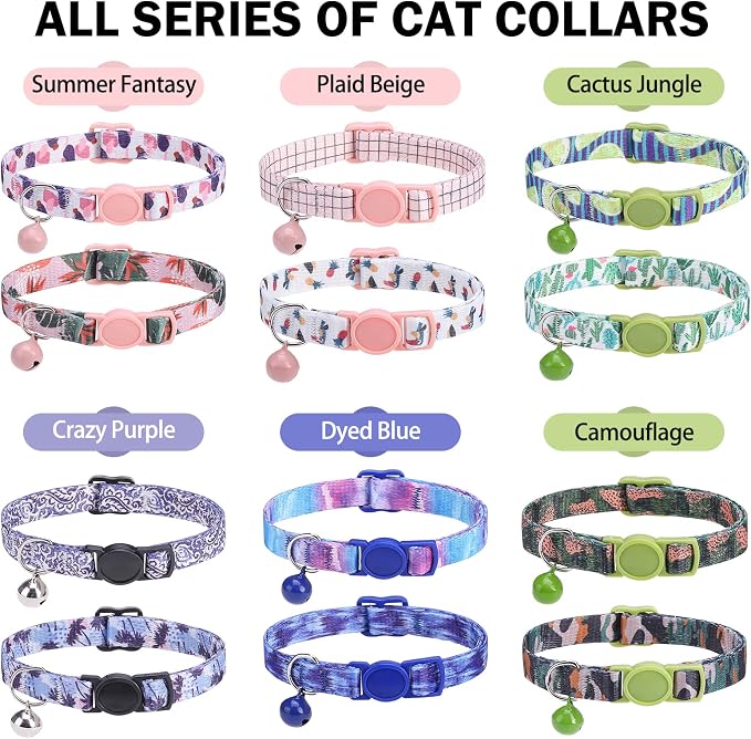 Breakaway Cat Collar with Bell & Cute Pendant, 2 Pack Kitten Collars with - Image 8