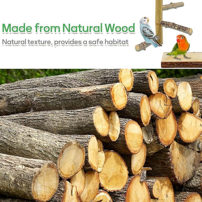 7PCS Natural Wood Bird Perches for Cage, Bird Parrot Parakeet Perch Stand - Image 4