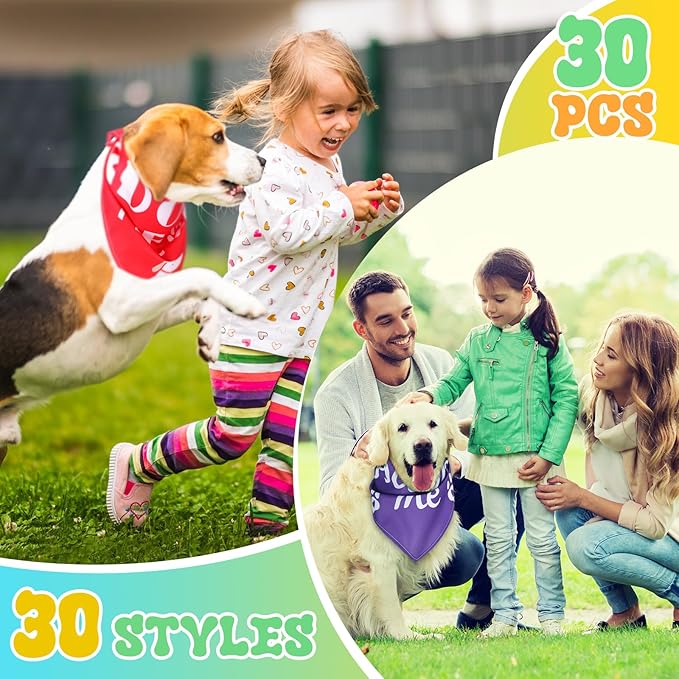 30 Pcs Adopt Me Dog Bandanas Bulk Pet Bibs Colorful Triangle Scarf Pet Adopt Me - Image 6