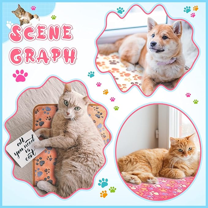 Tatuo 4 Pcs Dog Blanket for Pet Cat Blankets Indoor Puppy Teething Stuff Toys - Image 2