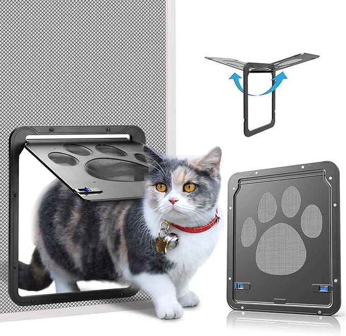 Ownpets Pet Screen Door, Inside Door 8x10x0.4 inch, Lockable Magnetic Flap by Ownpets
