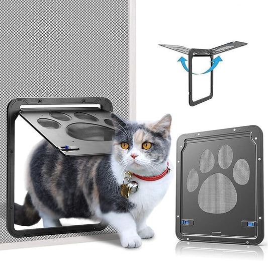 Ownpets Pet Screen Door, Inside Door 8x10x0.4 inch, Lockable Magnetic Flap by Ownpets
