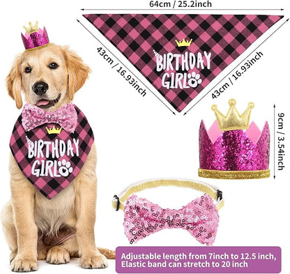 Dog Birthday Party Supplies, Dog Birthday Hat Bandana Scarf - Image 4