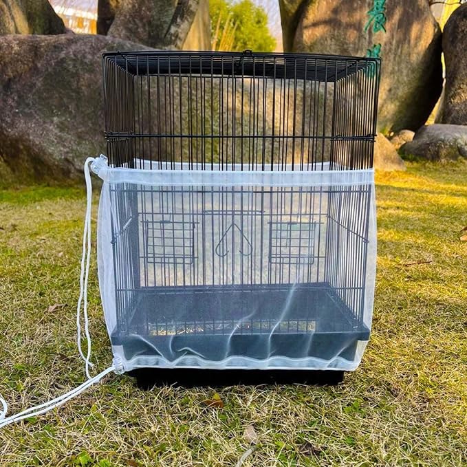 Allazone Bird Cage Seed Catcher, Large Bird Cage Cover, 75-118'' Universal - Image 4