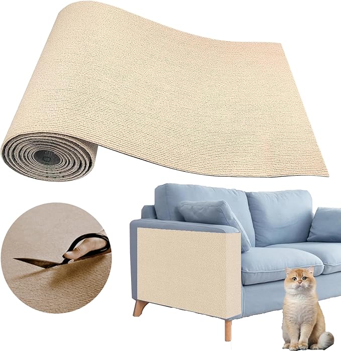 Cat Scratching Climbing Carpet Mat, Adhesive Trimmable Cat Scratcher Furniture by SREBAY