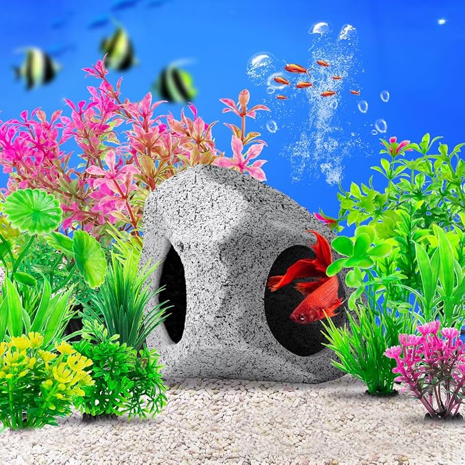 CousDUoBe 13Pcs Aquarium Hideaway Rock Cave Fish Tank Decorations quarium - Image 3
