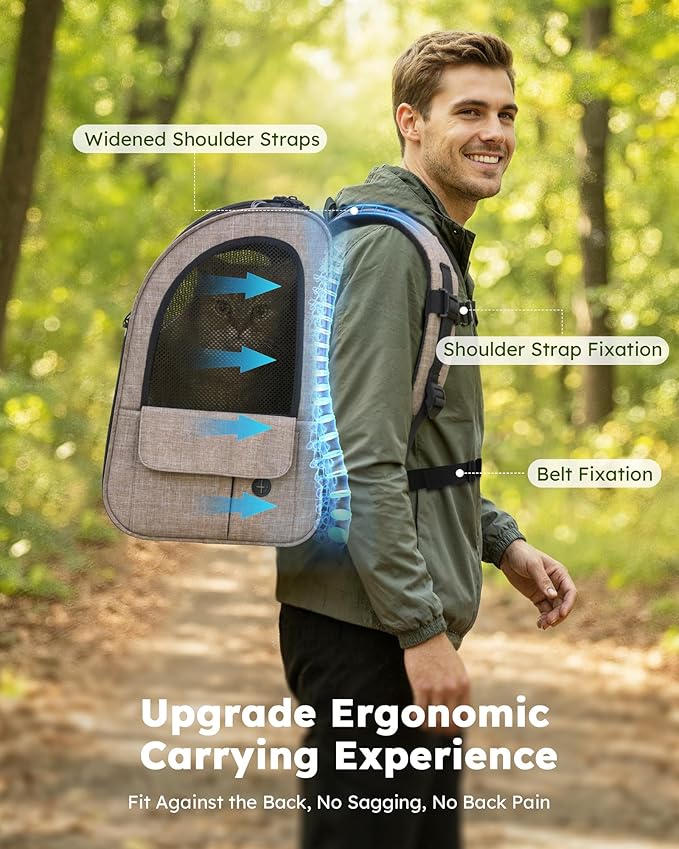 Pecute Cat Backpack Carrier Expandable, Pet Backpack - Image 6