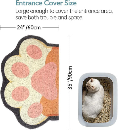 Cute Cat Litter Mat 35”x24”, Litter Box Mat, Litter Trapping Mat, Soft on Kitty - Image 3