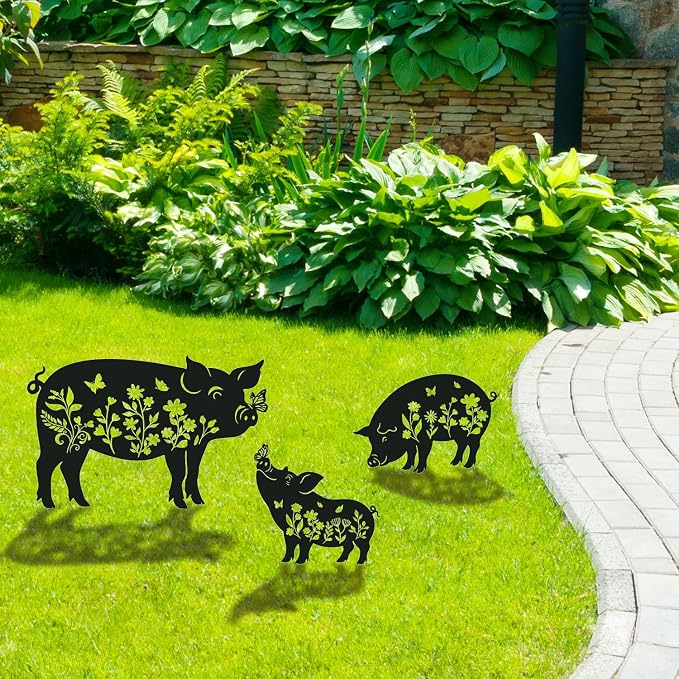 Pig Metal Garden Stakes Yard Decor, Lawn Ornaments - Image 5