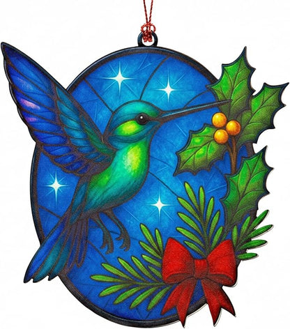 Christmas Ornaments 2025 – Hummingbird Suncatcher Window Hanging Decoration by NELXI