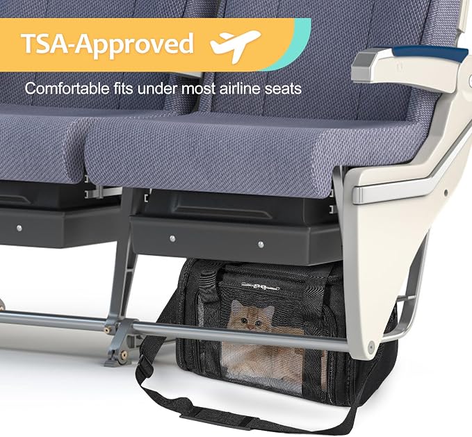 Discala Cat Dog Carrier Up to 15 Lbs TSA Airline Approved Pet Carrier - Image 3