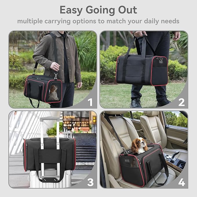 Petsfit Expandable Cat Carrier Dog Carriers, Airline Approved Soft-Sided - Image 3