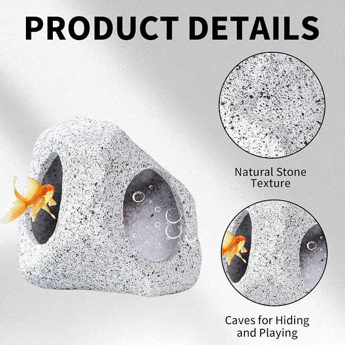 COMSUN 12 PCS Aquarium Decoration Cave Set, Ceramic Fish Tank Hideaway Rock - Image 4