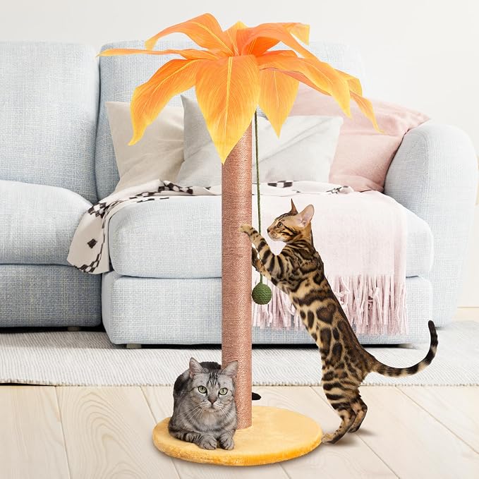 Scratching Post 33 inch Tall for Indoor Cats by Meowoou
