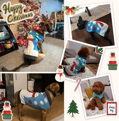 Pet Christmas Dog Sweaters Cute Animal Snowman Printed Puppy Xmas Costumes - Image 3