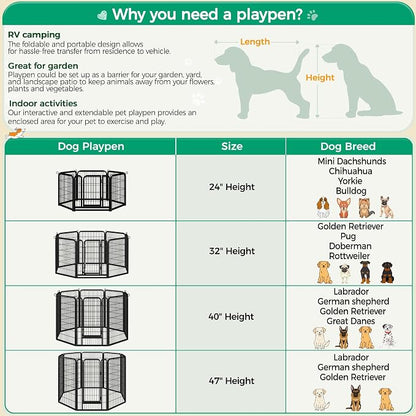 Yaheetech Dog Playpen Outdoor 24 inch 12 Panels Indoor Dog Fence Metal Dog Pen - Image 7
