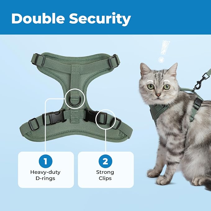 Voyager Escape-Proof Step-in Lock Cat Harness & 5ft Neoprene-Handle Leash Set - Image 5