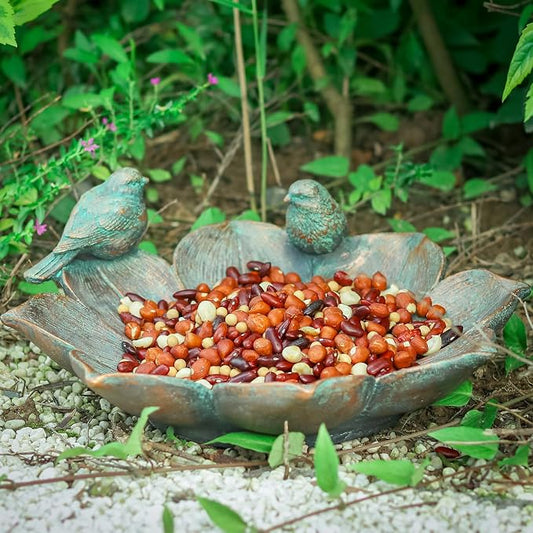 MUMTOP Bird Baths for Outdoors, Antique Outdoor Garden Bird Bath Resin Birdbath - Image 2