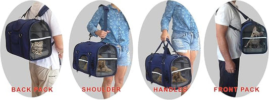 6-in-1 Sturdy Pet Carrier Backpack, Front Pack, Shoulder Bag, Pet Hand Bag - Image 2