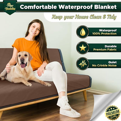 Paw Buddies Waterproof Blanket 80"x90" – Reversible Microfleece Throw - Image 2