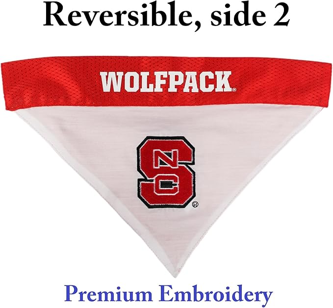Pets First Collegiate Pet Accessories, Reversible Bandana, North Carolina State - Image 2