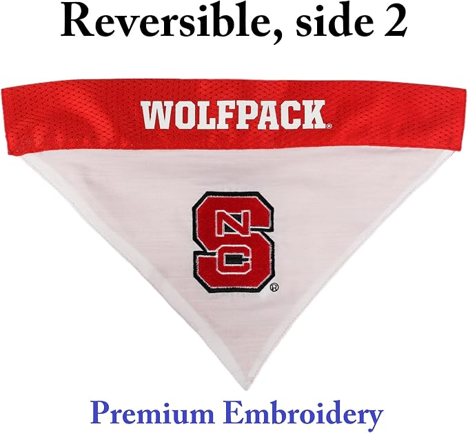 Pets First Collegiate Pet Accessories, Reversible Bandana, North Carolina State - Image 2